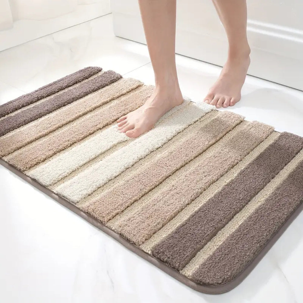 Lumiére Striped Absorbent Bath Mat