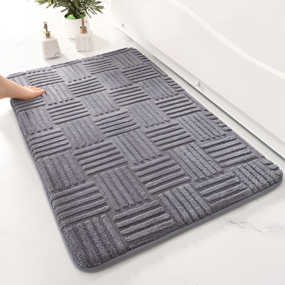 Grid Absorbent Bath Mat
