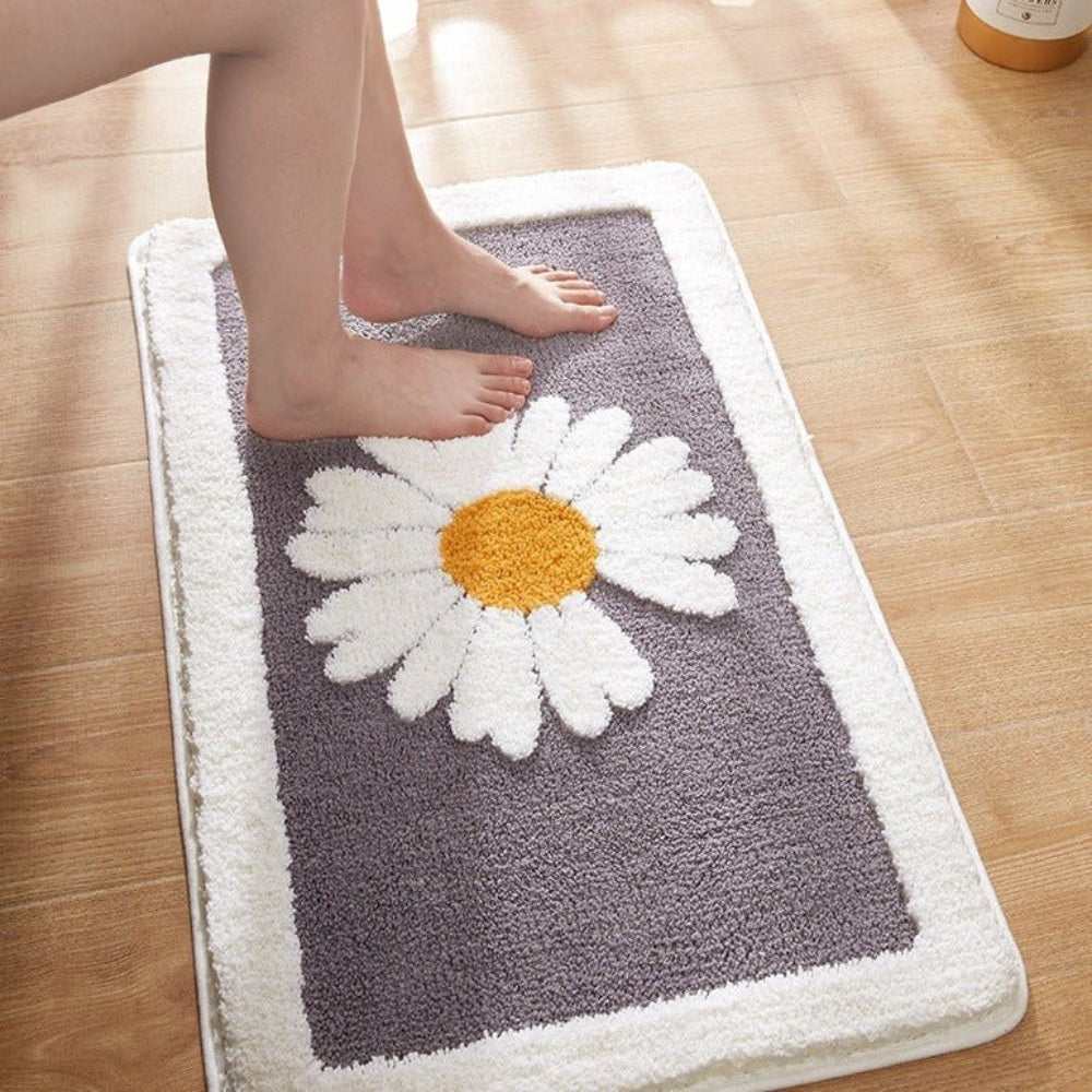 Fleur Plush Floral Bath Mat