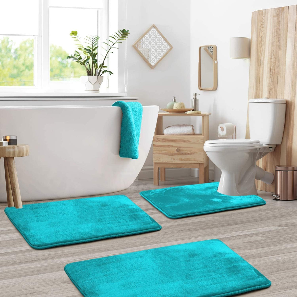 3-Piece Memory Foam Bath Mat Set
